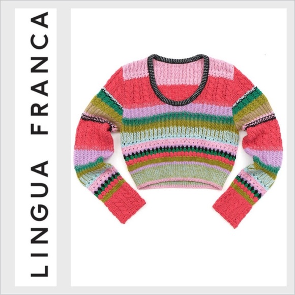 NEW LINGUA FRANCA ashby stitch top in taffy multi - Picture 2 of 11